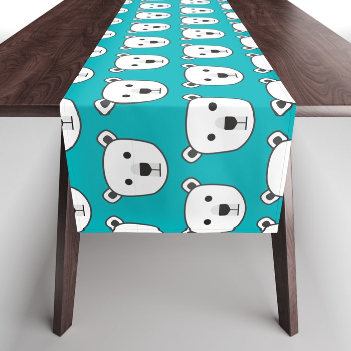 Polar Bear Pattern (Teal) Table Runner