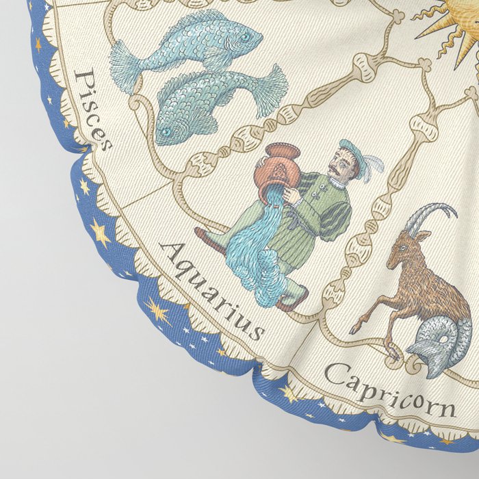 Vintage Astrology Zodiac Wheel Floor Pillow