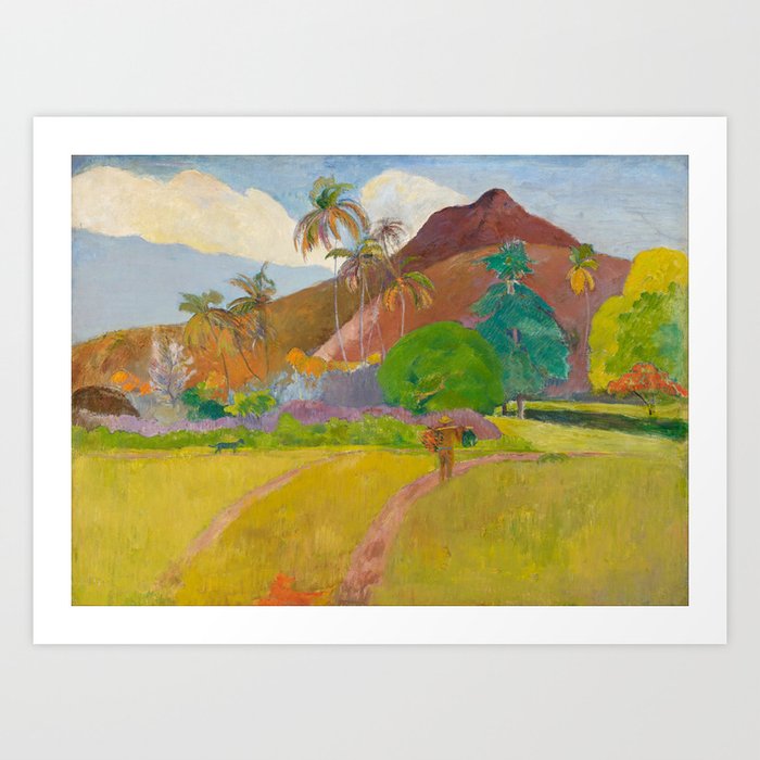 Paul Gauguin - Tahitian Landscape 'Montagnes tahitiennes' (1891) Art Print