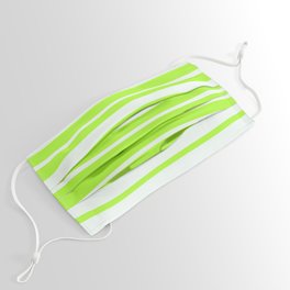 [ Thumbnail: Light Green and Mint Cream Colored Stripes Pattern Face Mask ]