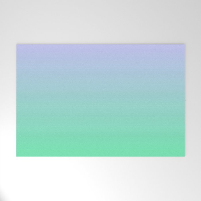 OMBRE TURQUOISE BLUE PASTEL COLOR  Welcome Mat