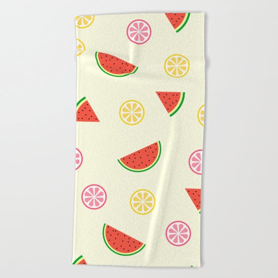 Lemons and watermelons Beach Towel