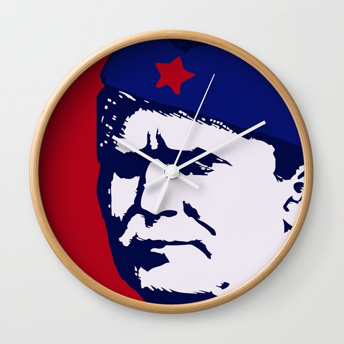 Tito Josip Broz Yugoslavia  -  portrait red star  Wall Clock