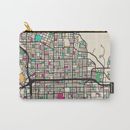 Colorful City Maps: Pasadena, California Carry-All Pouch