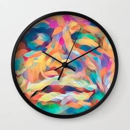 Abstract Rainbow Camouflage I Wall Clock