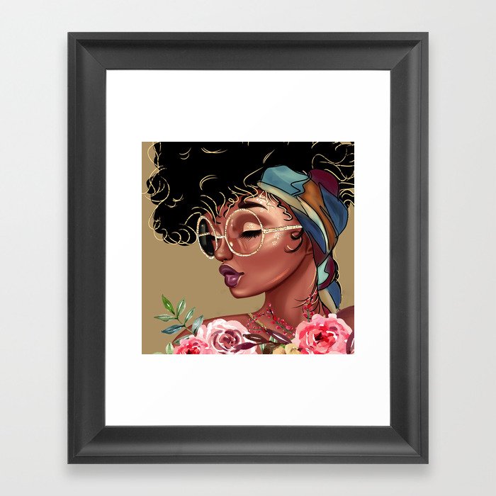 Solitude Blank: African American Black Woman Artwork Framed Art Print
