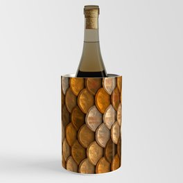 Rustic metallic gold copper silver abstract mermaid pattern Wine Chiller