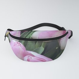 Pink Tulip Buds Floral Bouquet Fanny Pack