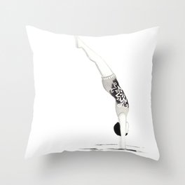 coastal art - black and white- nautical design Throw Pillow