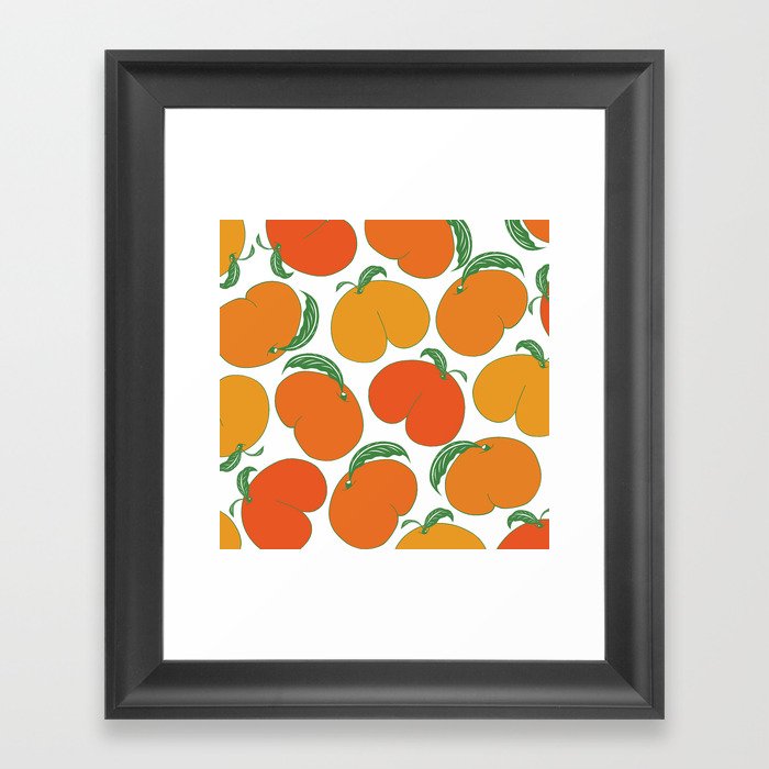 Orange Peaches Butts Framed Art Print