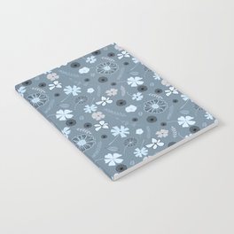 Floral in blue grey Notebook