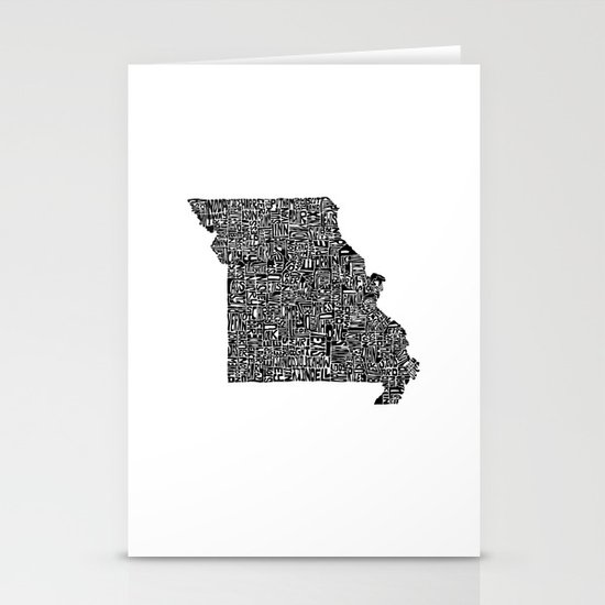 Typographic Missouri Stationery Cards