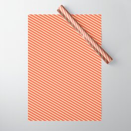 [ Thumbnail: Beige and Red Colored Lines Pattern Wrapping Paper ]