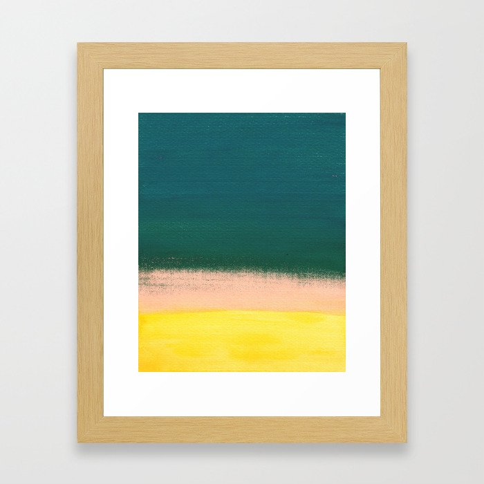 Minimal Abstract Sunset Painting Framed Art Print