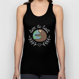 Save The Earth Sloth Unisex Tank Top