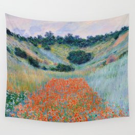 Poppy Field in a Hollow near Giverny Claude Monet Wall Tapestry