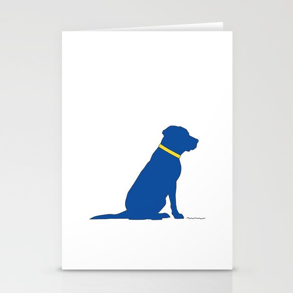 Modern Lab Silhouette in Greek Blue Stationery Cards