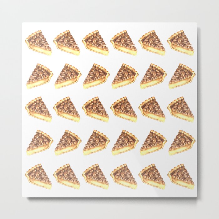 Watercolor Pecan Pie Pattern Metal Print