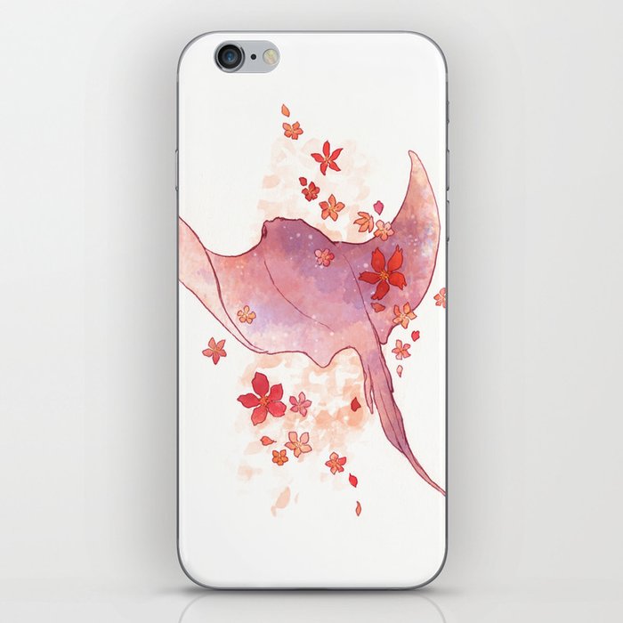 Floral Stingray- Whimsical marine fauna iPhone Skin
