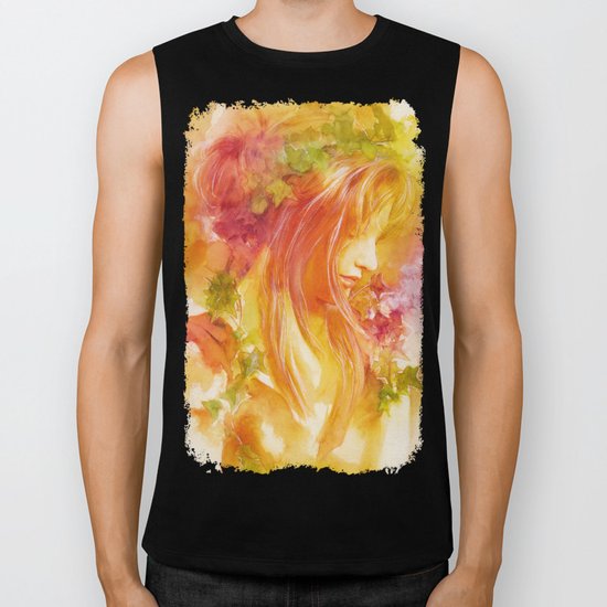 Autumn leaves Biker Tank