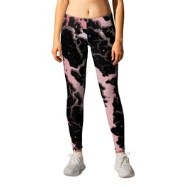 Cracked Space Lava - Coral/White Leggings