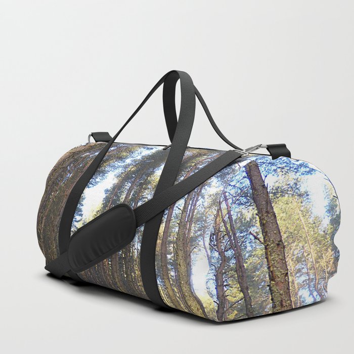 Inclined Scottish Pine Forest in Afterglow Duffle Bag