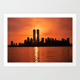 Twin Towers Summer Sky Art Print