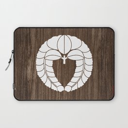 Japanese Goto Kamon on Dark wood Laptop Sleeve