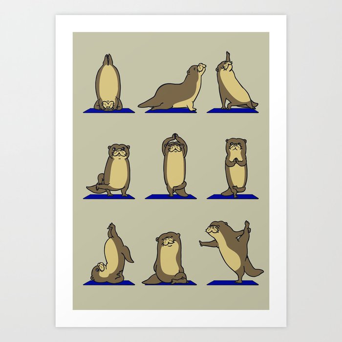 Otter Yoga Art Print