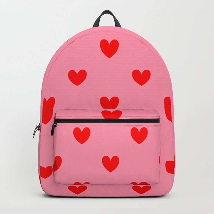 Red Heart Pattern Backpack by Color Obsession Society6