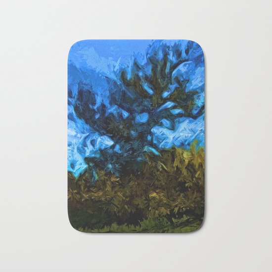 Tree Breaks the Blue Sky Bath Mat