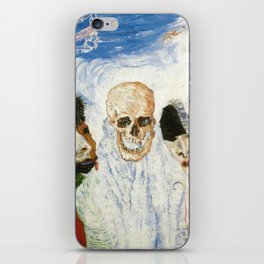 Death and the masks outcast grotesque art portrait painting by James Ensor iPhone Skin
