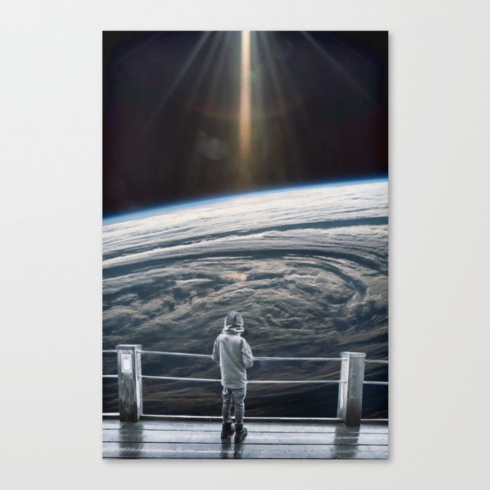 Looking back at earth ... Canvas Print