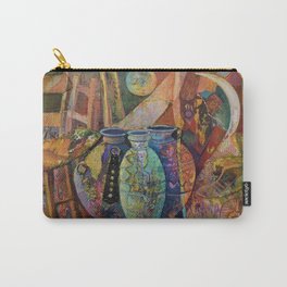 Urns and vases and crescent moon colorful market bazaar portrait Carry-All Pouch