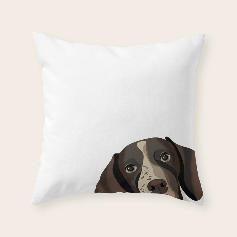 German Shorthair Pointer Peeking Dog Portrait Cute Art Gifts For