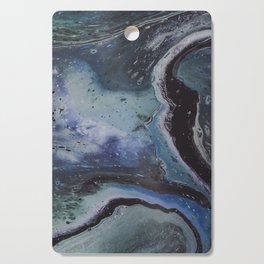 Blue Green Modern Art Abstract Marble Painting Cutting Board