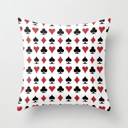 Playing Card Suit Symbols Throw Pillow