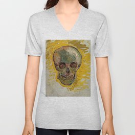 Vincent van Gogh - Skull 1887 #2 V Neck T Shirt