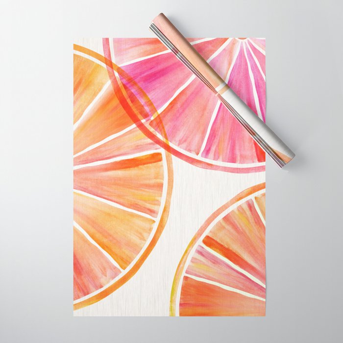 Summer Citrus Party Watercolor Wrapping Paper