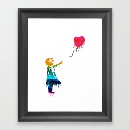 Rainbow Banksy - Balloon Girl Framed Art Print