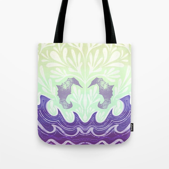 Seahorse Design in purple Tote Bag