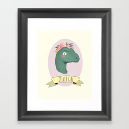 Clever Girl Dinosaur / Jurassic Park / Gift for Her / Boho Baby Animal Nursery Decor / Feminist Framed Art Print
