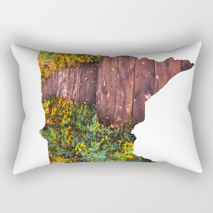 Minnesota Map | Autumn Forest and Texture Rectangular Pillow