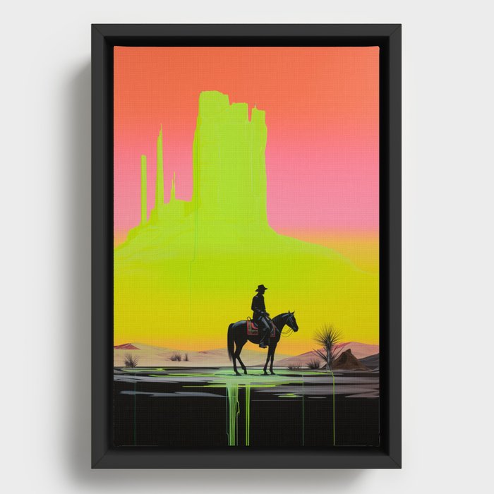 Neon West - Mango Framed Canvas