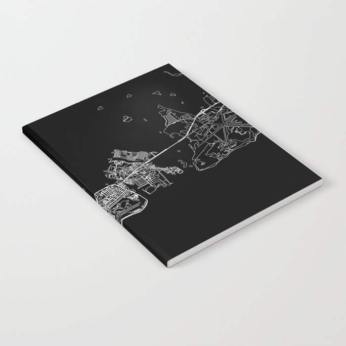 Key West Black Map Notebook