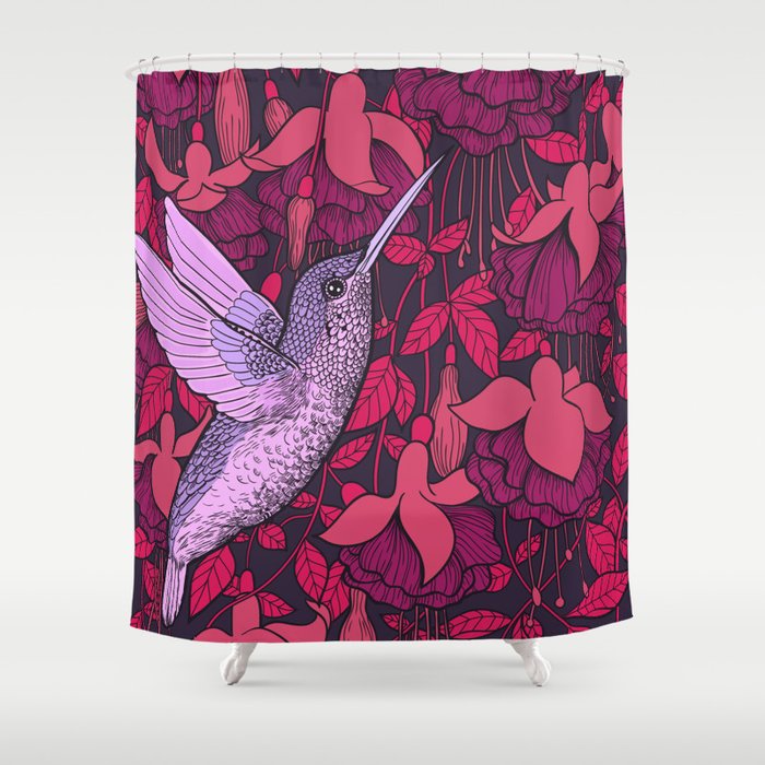 Hummingbird And Fuchsia Shower Curtain By Katerinamitkova Society6