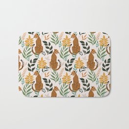 Spring Cheetah Pattern I - Green and Yellow Bath Mat