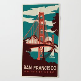 Vintage poster - San Francisco Beach Towel