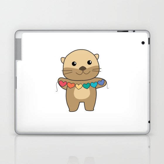 Rainbow Flag Gay Pride Lgbtq Heart Otter Laptop & iPad Skin