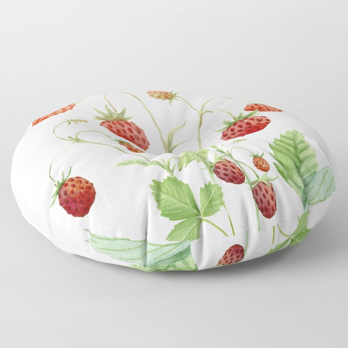 Wild Strawberries Floor Pillow